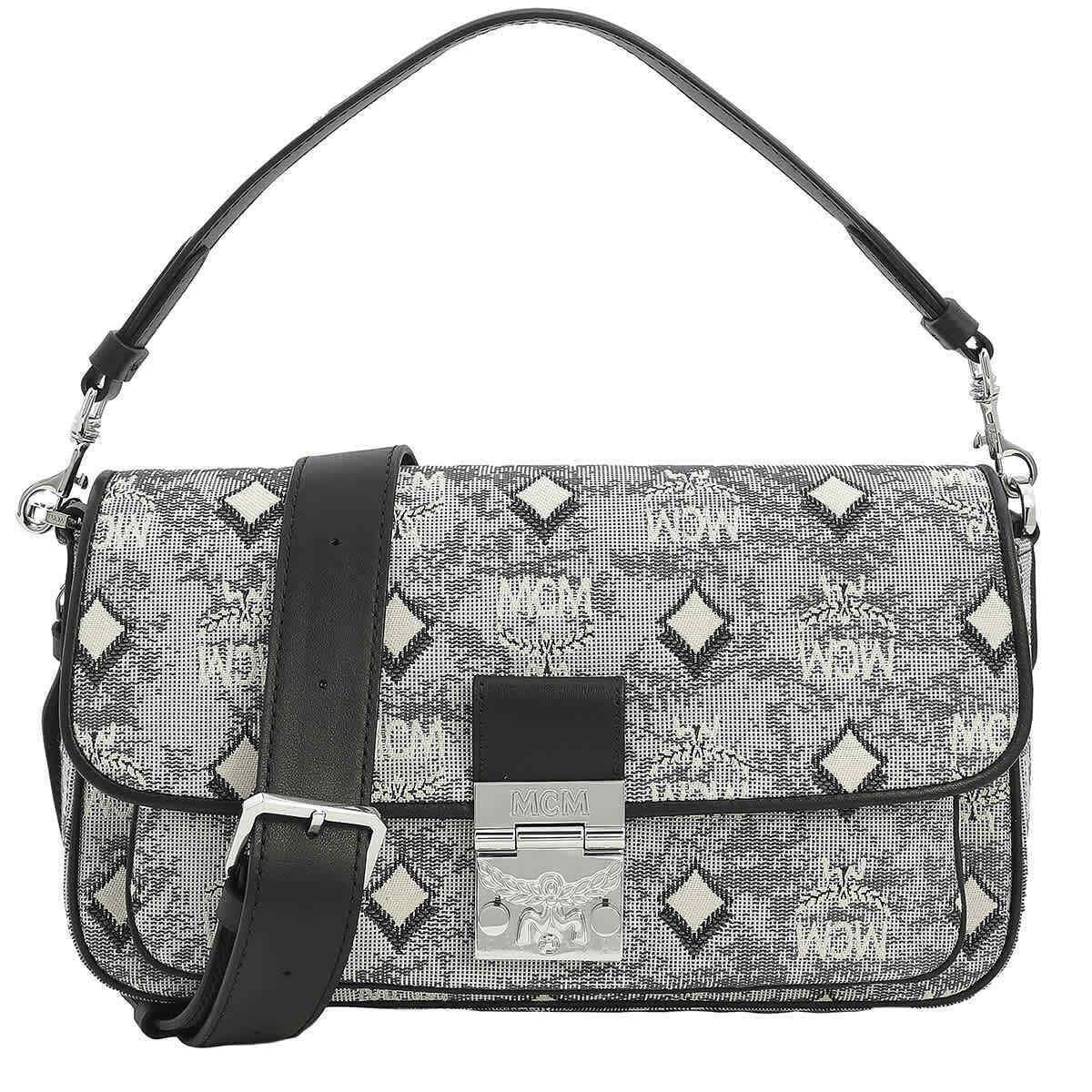 Mcm Ladies Grey Crossbody Bag in Vintage Jacquard Monogram MWRBATQ03EG