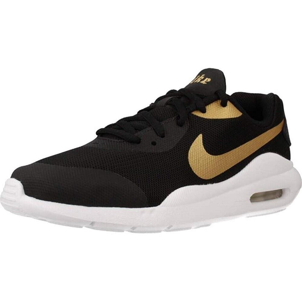 Nike Kids Air Max Oketo V GS Lace Up Sneakers Black white metl Gold 7 Youth SporTipTop