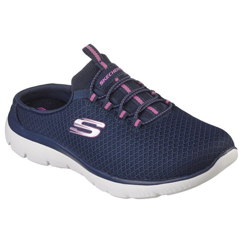 Womens Skechers Summits-swift Step Navy Hot Pink Mesh Shoes - Blue