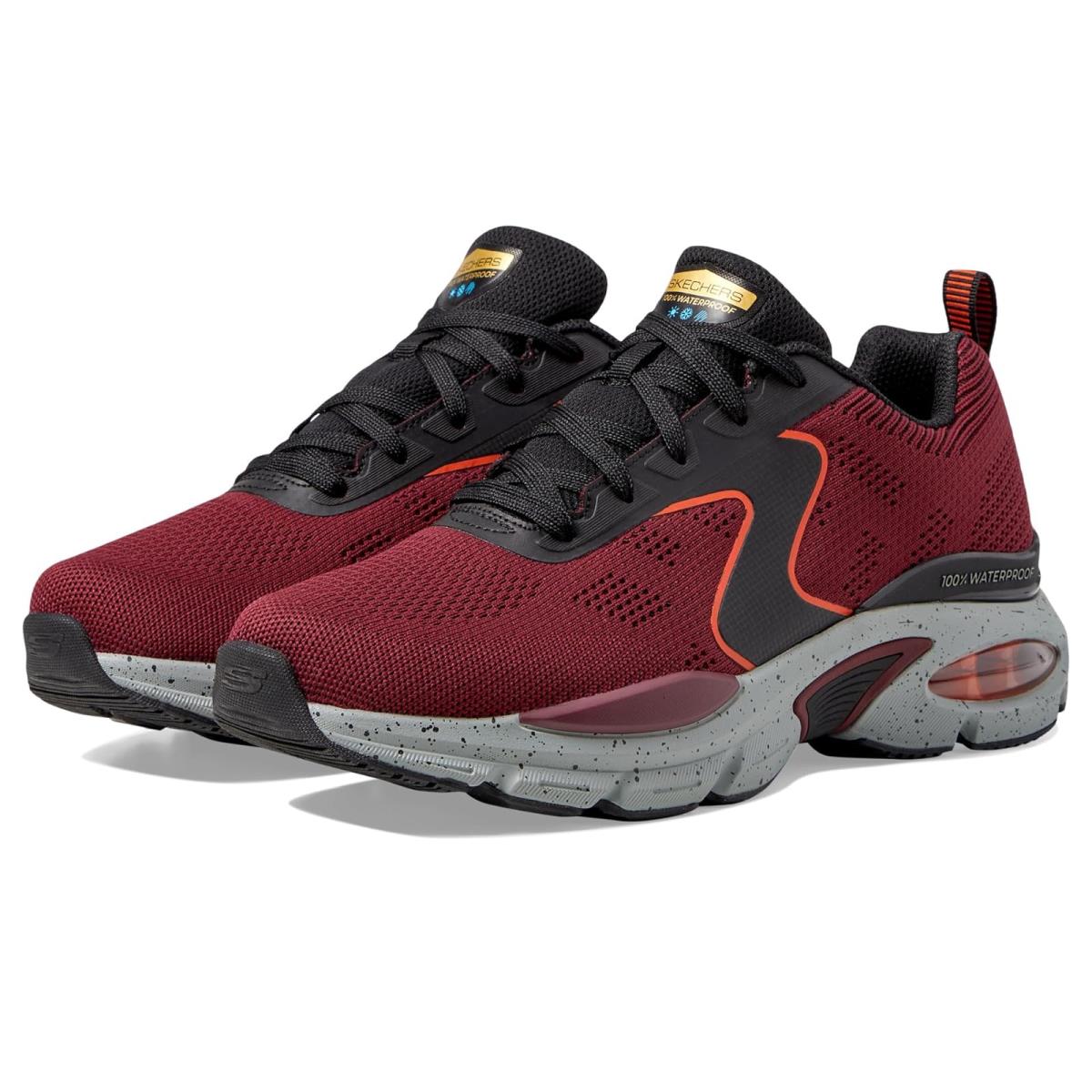 Man`s Sneakers Athletic Shoes Skechers Skech-air Ventura Vulser Waterproof - Burgundy/Black