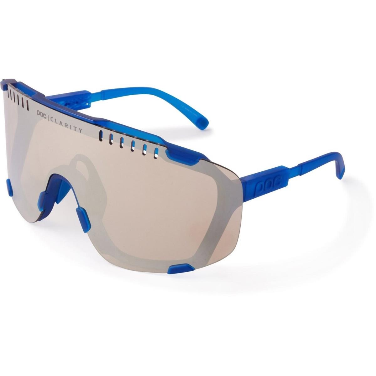 Poc Devour Sunglasses Bike/cycle Opal Blue/brown Silver Mirror/clear Italy