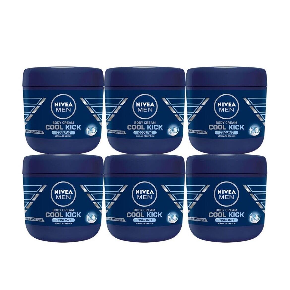 Nivea Men Cool Kick Body Cream 13.5oz Lot of 6 Normal to Dry Sk