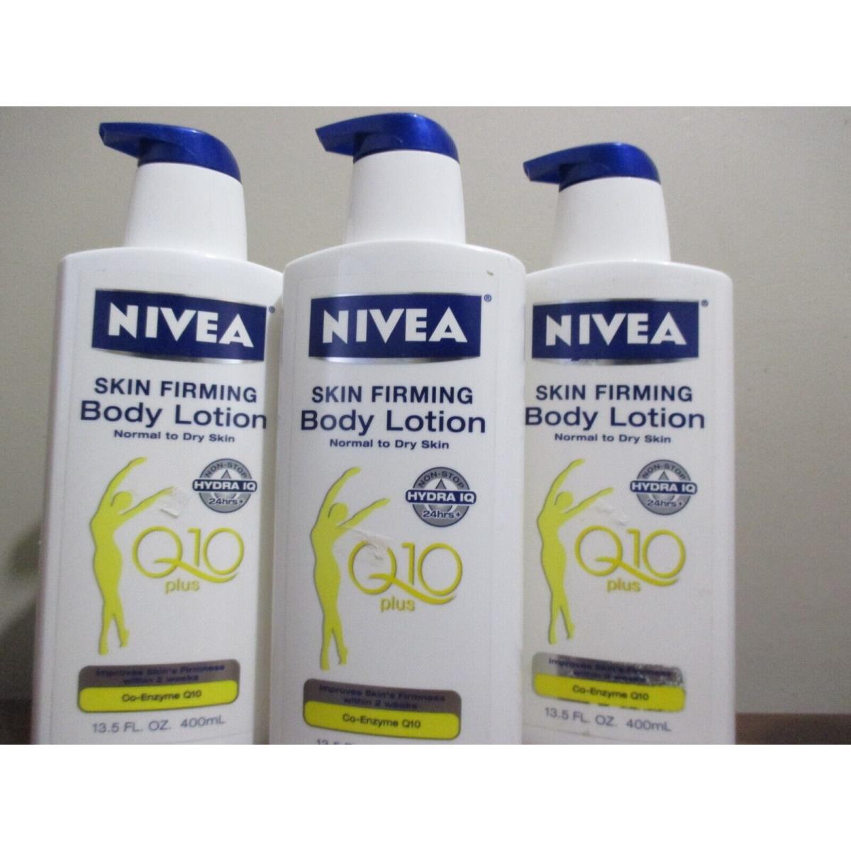 Lot of 3 Nivea Skin Firming Body Lotion with Q10 Plus 13.5 oz