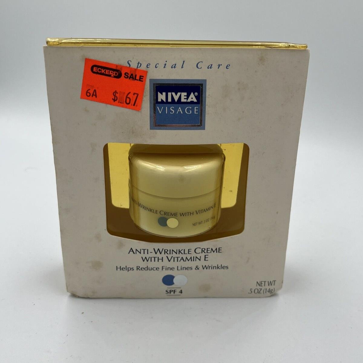 Nos Vintage Nivea Visage Anti-wrinkle Cr me W Vitamin E .5 Oz