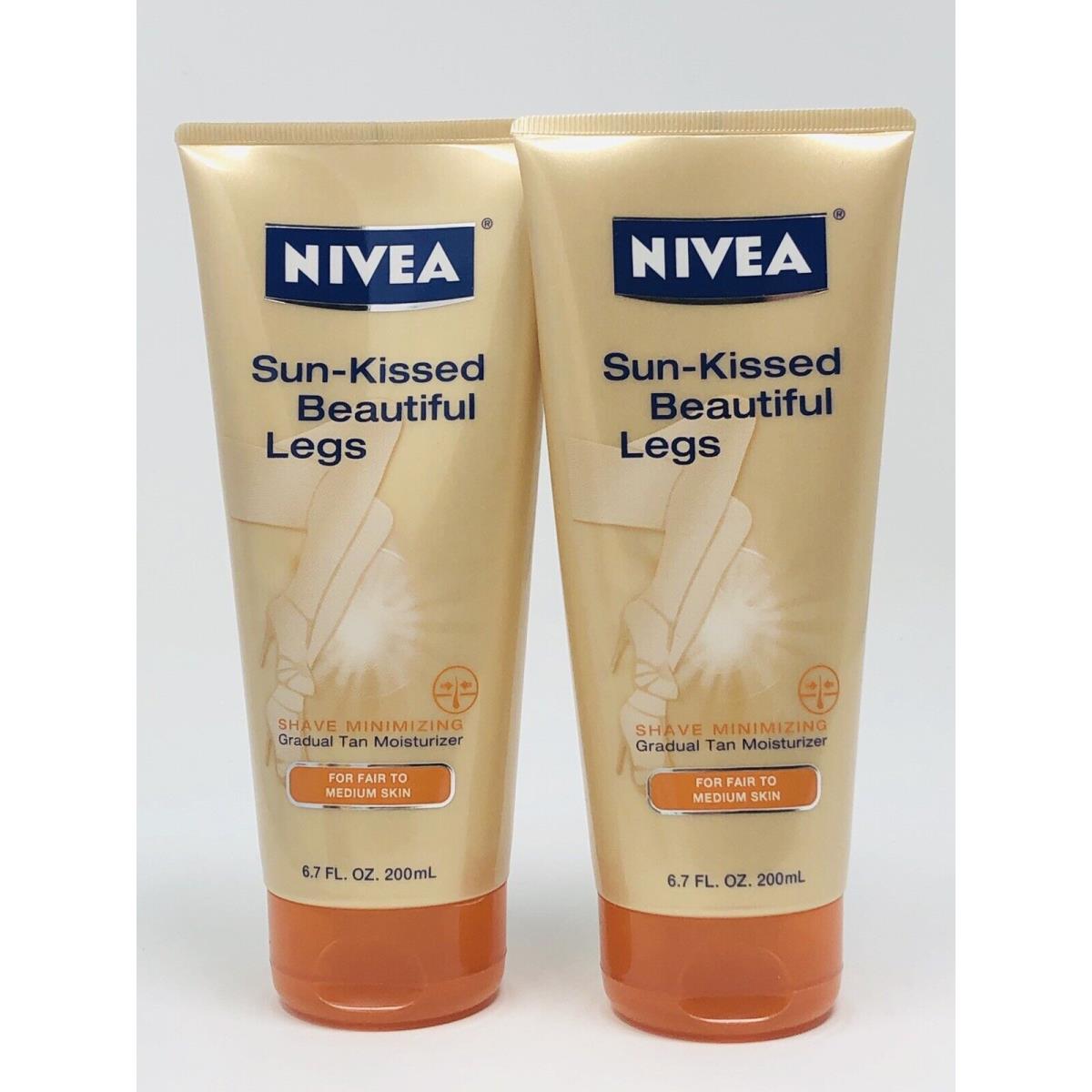 2 Nivea Sun-kissed Beautiful Legs Tan Moisturizer 6.7oz Fair/medium See Photos