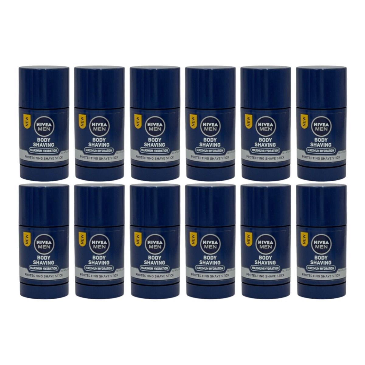 12 Pack Nivea Men Body Shaving Maximum Hydration Protecting Shave Stick 2.5 oz