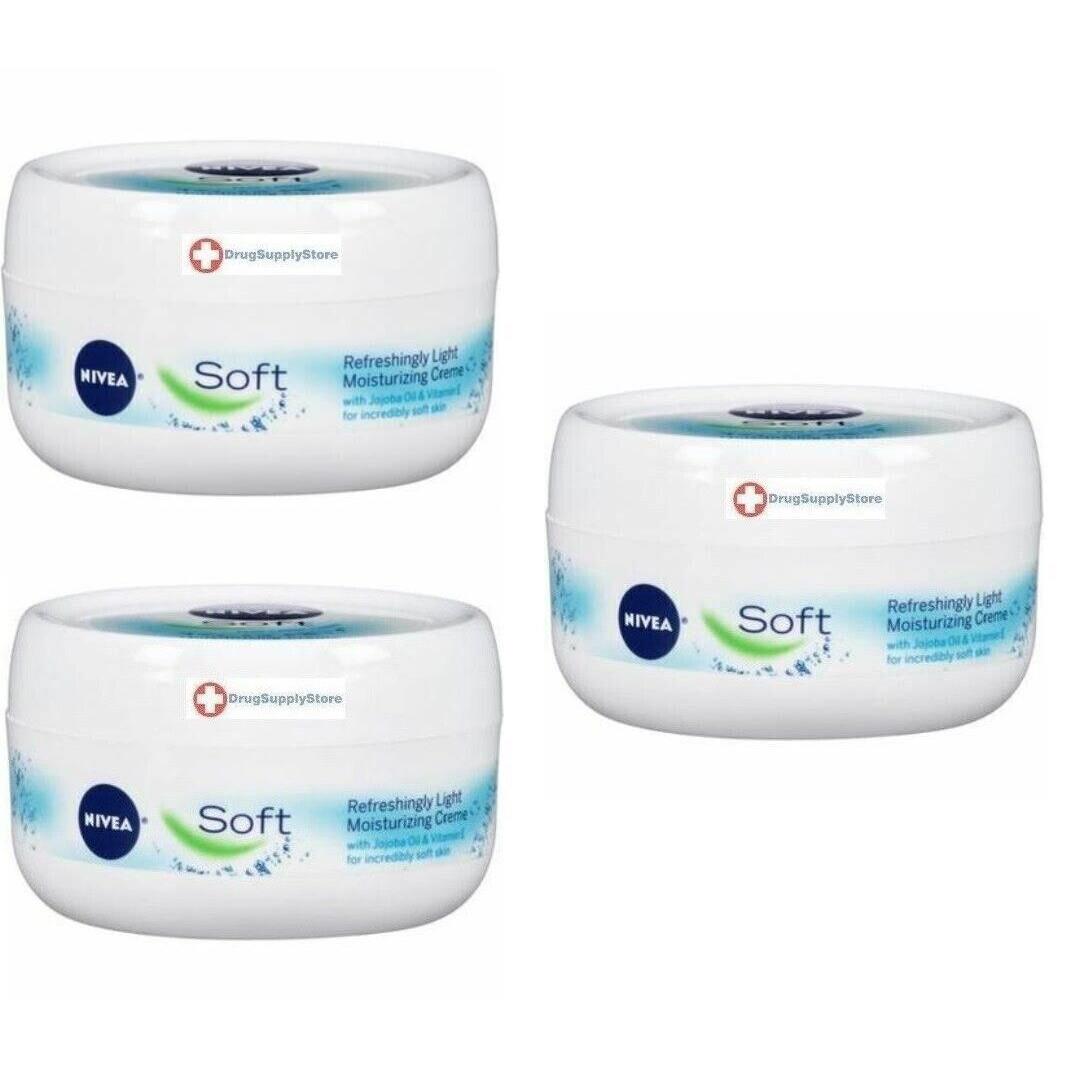 Nivea Soft Moisturizing Cream Jar Essential Enhance 6.8 Oz X 3 Packs