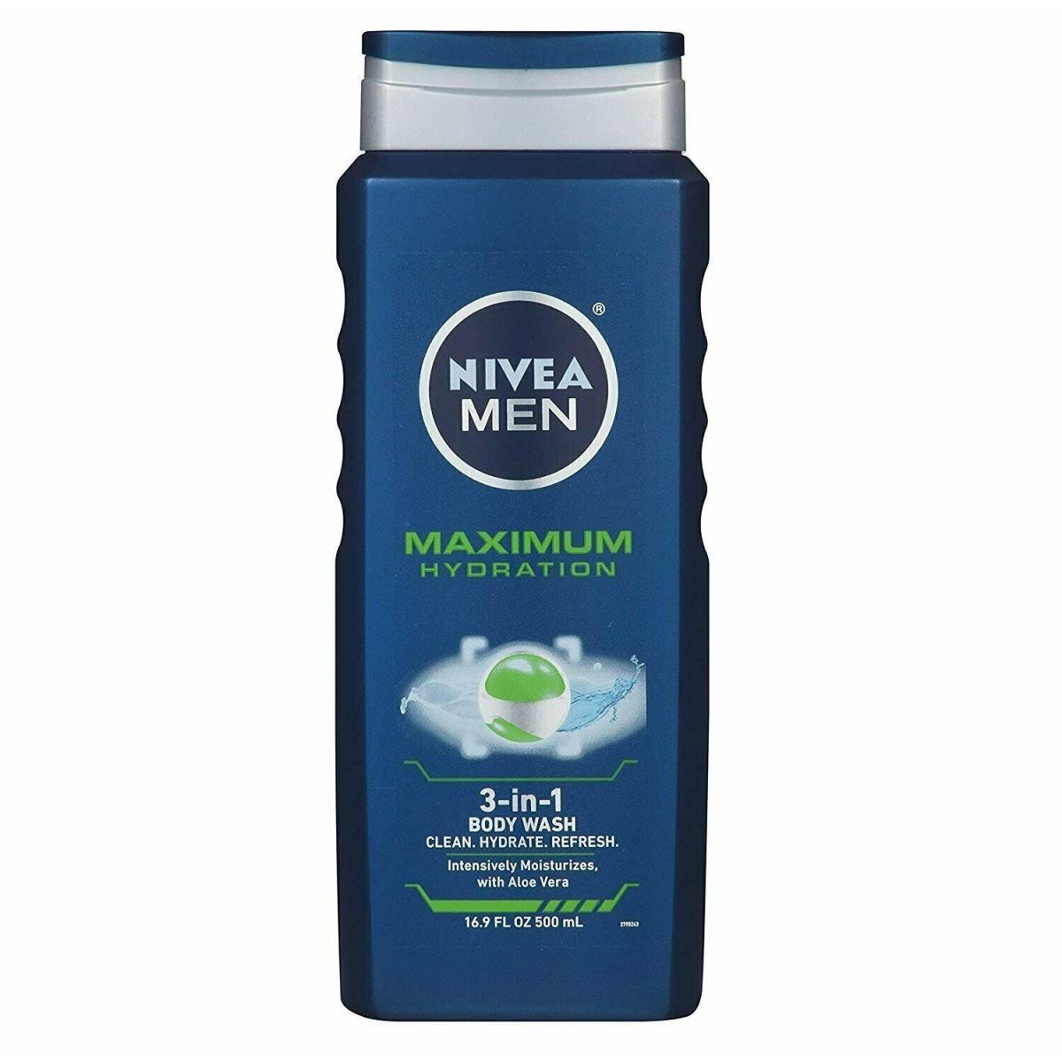 Nivea Men Maximum Hydration 3in1 Body Wash with Aloe Vera 16.9 fl oz Pack of 12