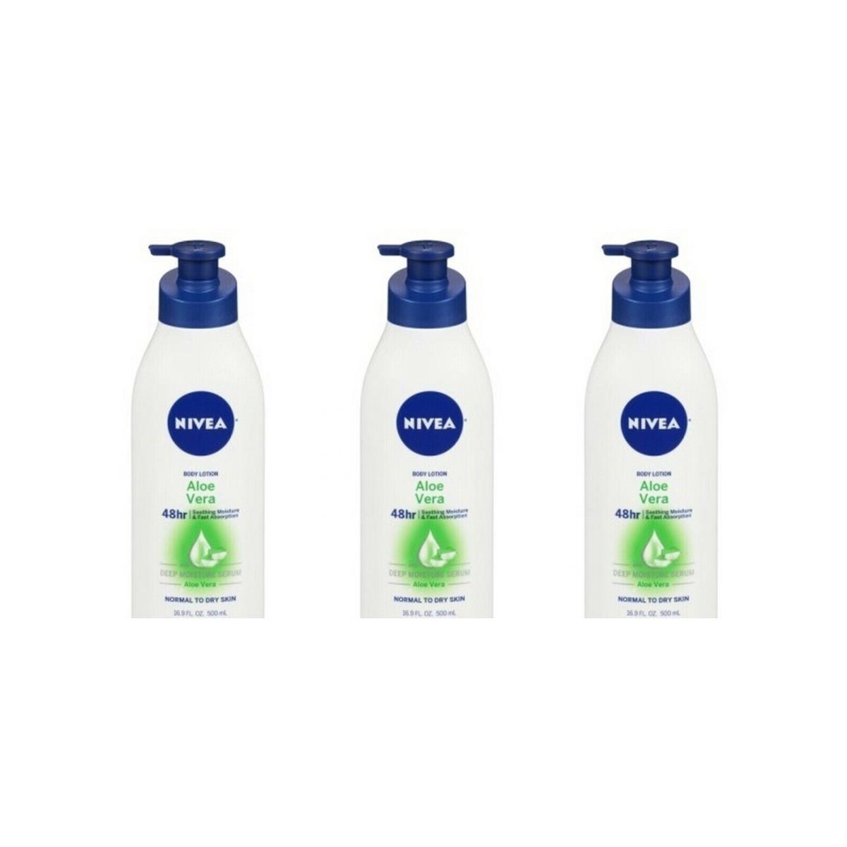 BL Nivea Lotion Aloe Vera 48 Hr 16.9 oz Pump - Three Pack