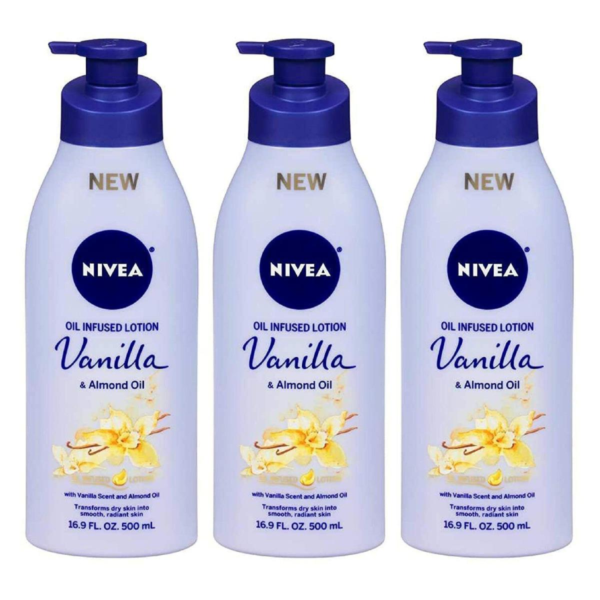 BL Nivea Lotion Oil-infused Vanilla/almond Oil 16.9oz Pump 42746 PK OF 3