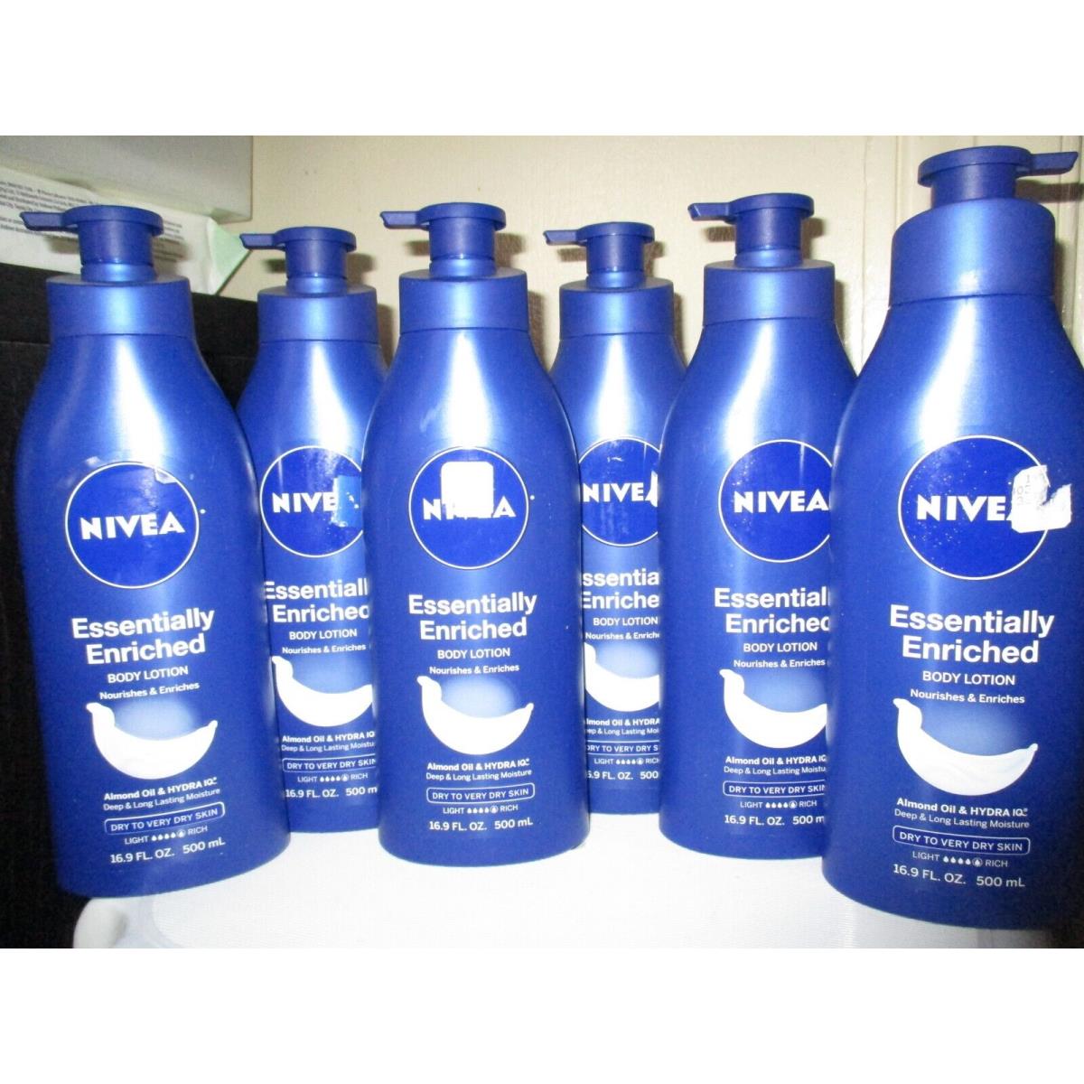 6 Nivea Essentially Enriched Body Lotion Almond Oil Hydra iq Very Dry Sk