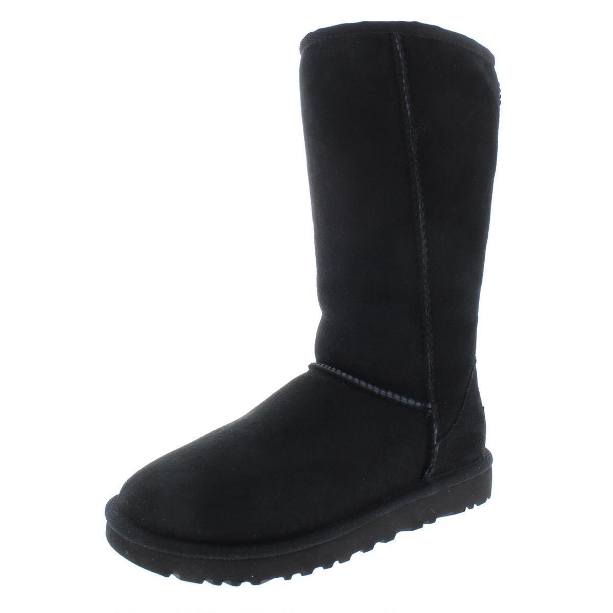 Ugg Womens Classic Tall II Suede Fur Lined Winter Boots Shoes Bhfo 4823 - Black