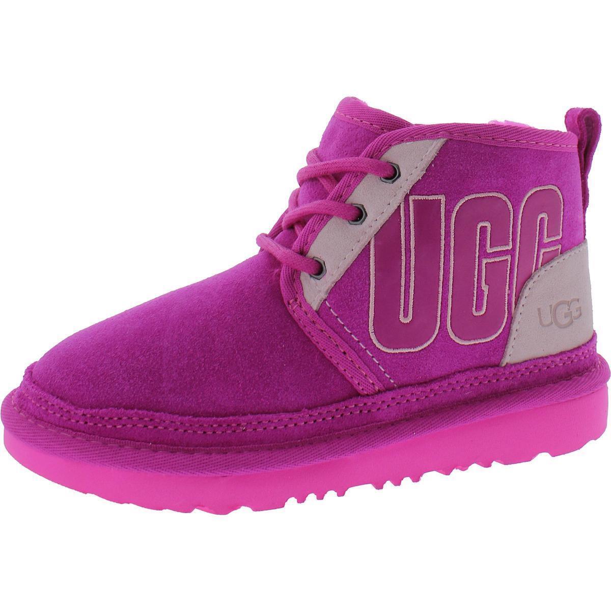 Ugg Girls Neumel Graphic Outline Pink Booties 13 Medium B M Little Kid 9387 - Pink/Multi