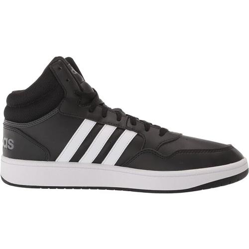 Adidas Hoops 3.0 Mid Sneaker Shoes Black White Men`s Size 13 GW3020 - Black