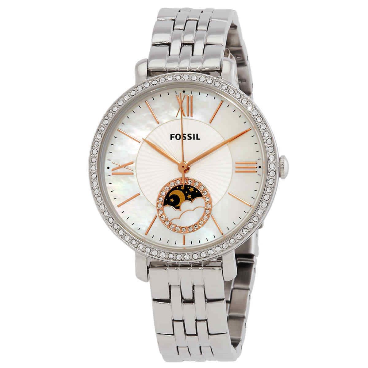 Fossil Jacqueline Quartz Crystal White Mop Dial Ladies Watch ES5164