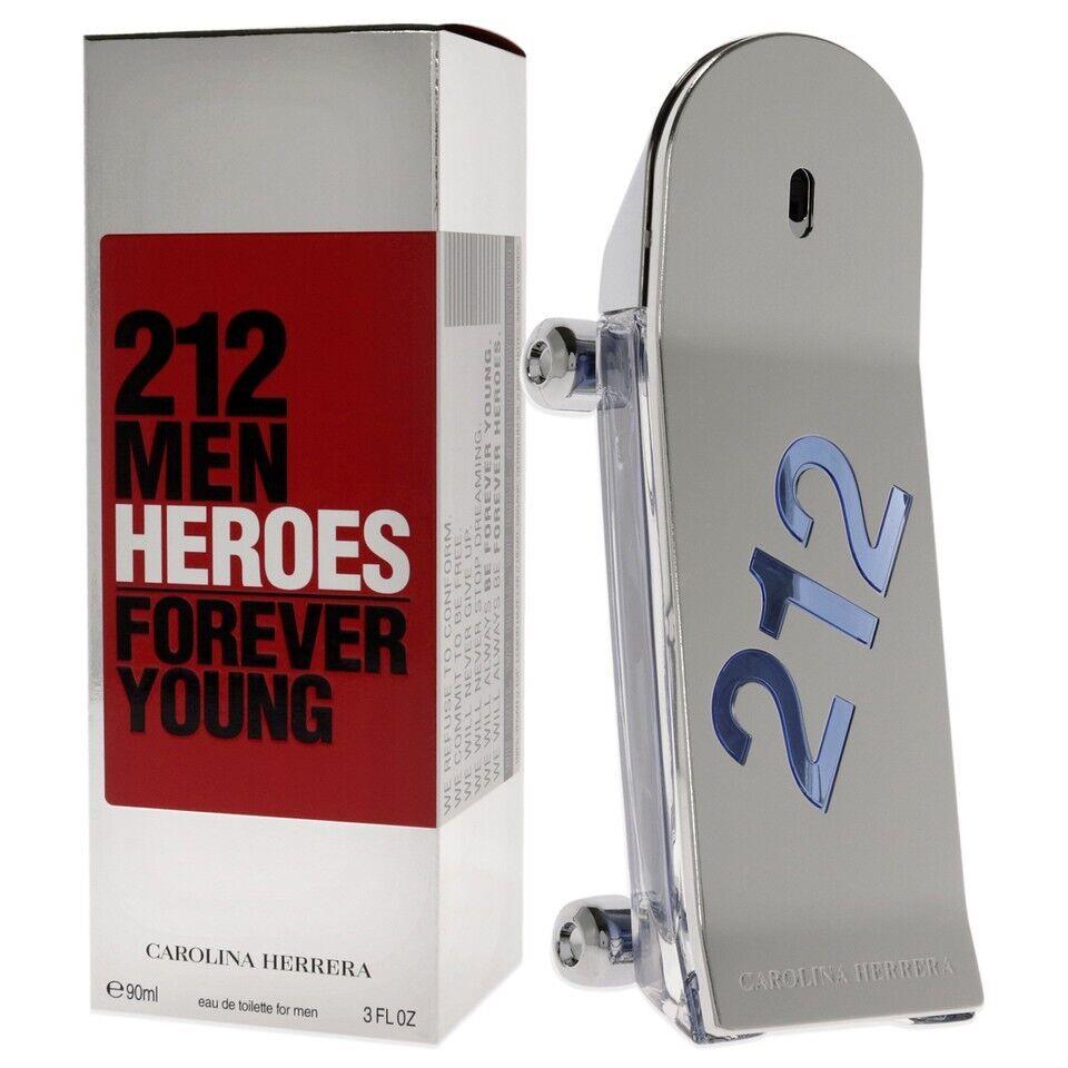 212 Men Heroes Forever Young 3 oz / 90 ml Eau De Toilette Carolina Hererra