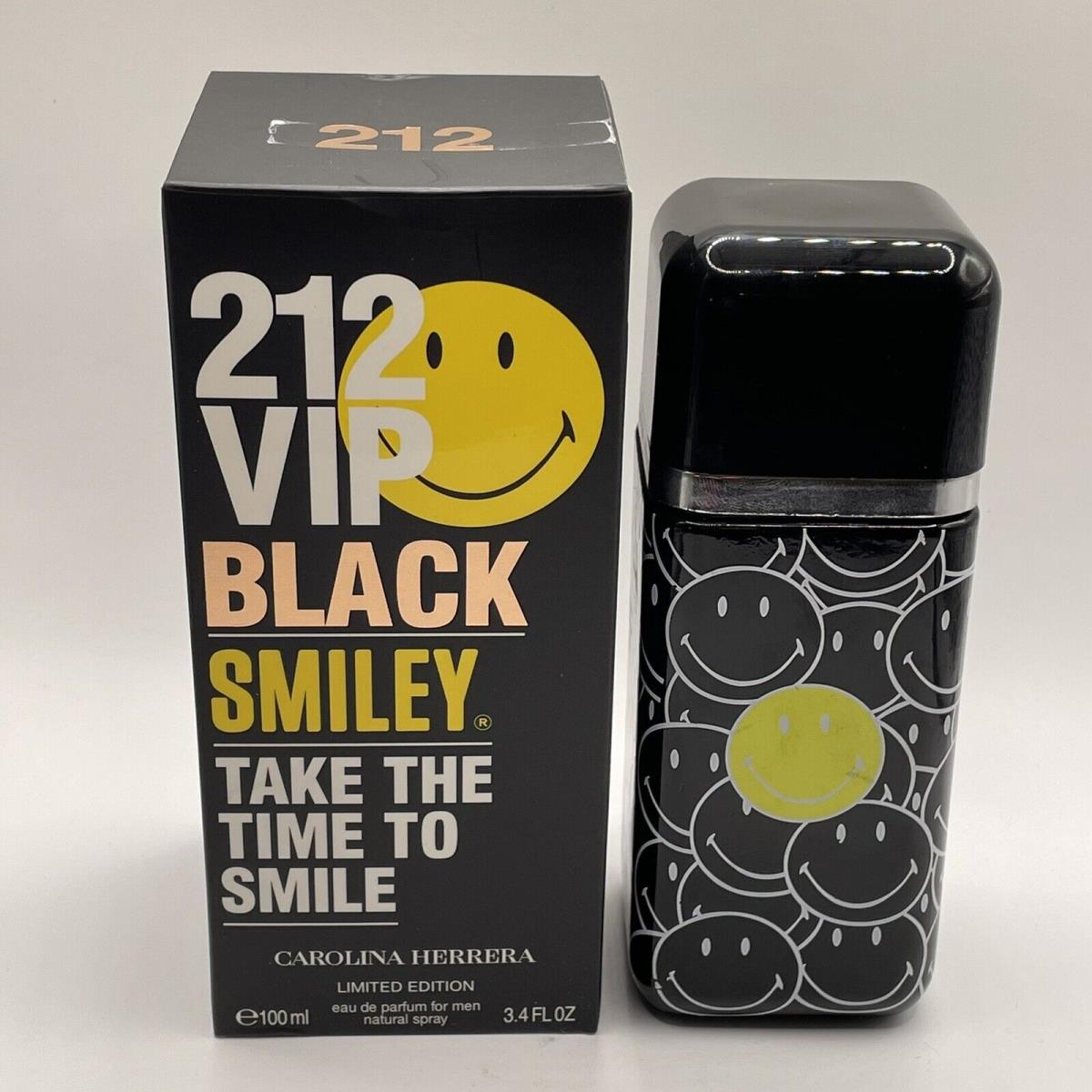 212 Vip Black Smiley 3.4 oz Edt Carolina Herrera Men Limited Edition