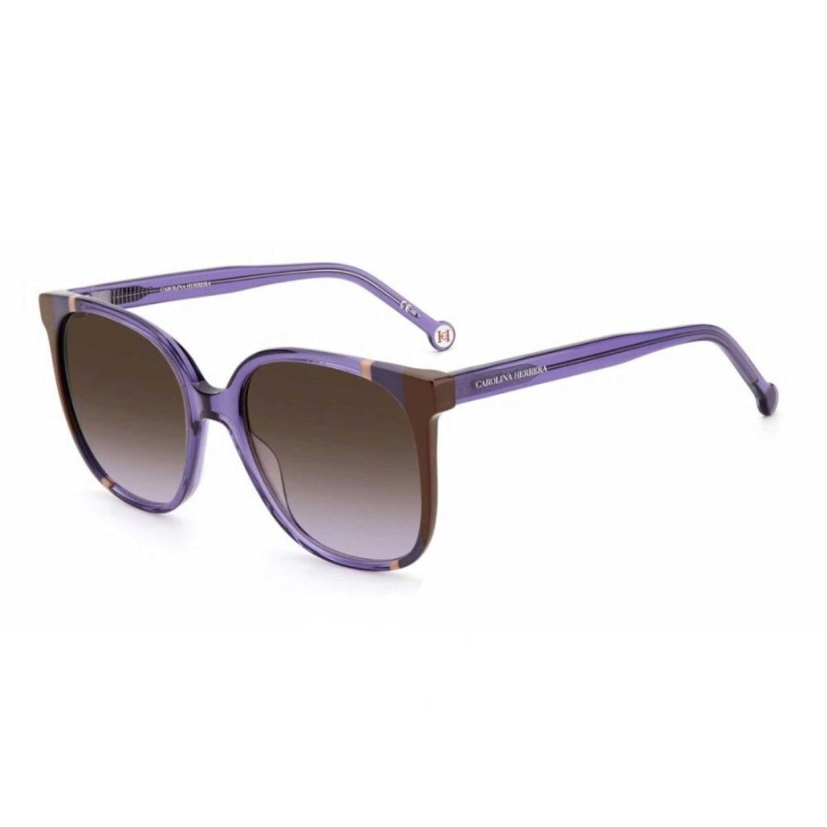 Carolina Herrera Women`s Sunglasses Brown Shaded Violet Lens CH 0062/S 0E53