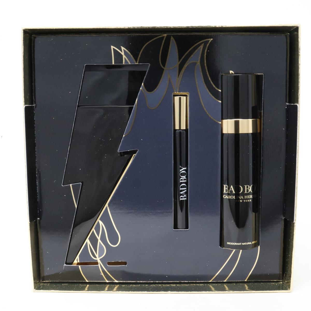 Carolina Herrera Bad Boy Eau De Toilette 3-Pcs Gift Set /