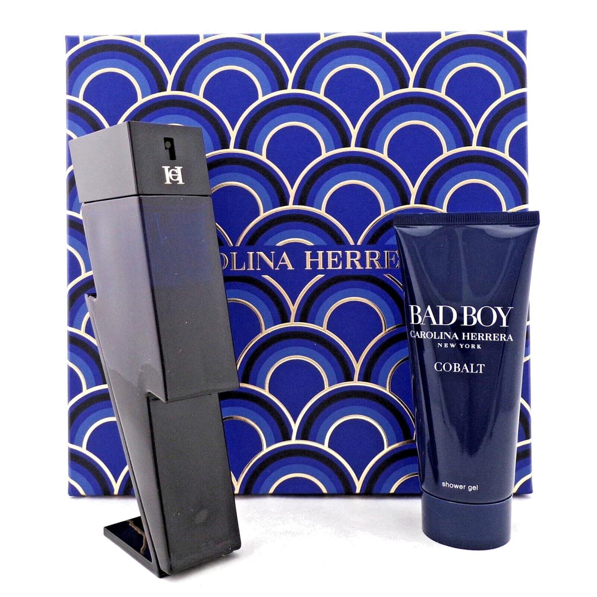 Bad Boy Cobalt Elixir by Carolina Herrera 3.4oz Edp Spray+3.4oz Sh/gel. Set