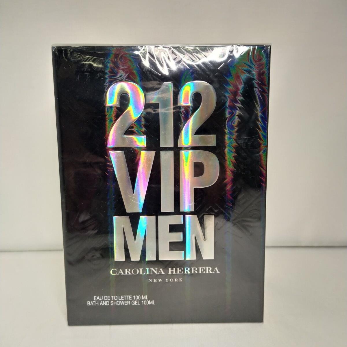 212 Vip by Carolina Herrera Gift Set 3.4oz Eau De Toilette + Shower Gel For Men