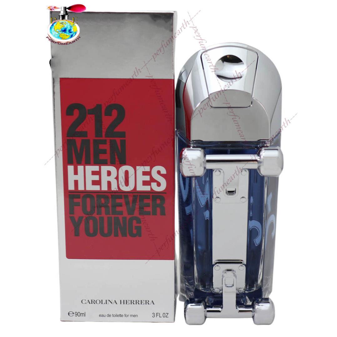 212 Men Heroes Forever Young By Carolina Herrera Edt Spray 3.0oz/90ml