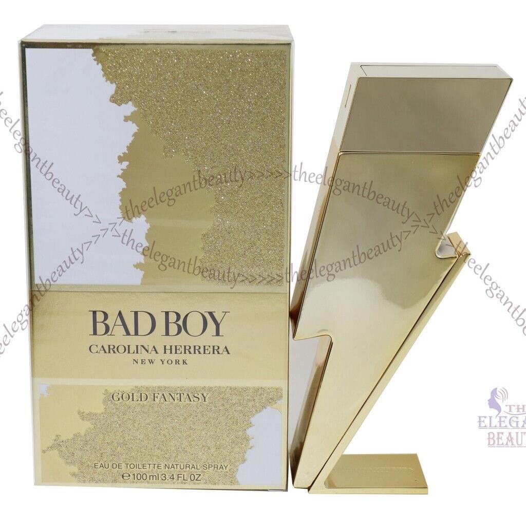 Bad Boy Gold Fantasy by Carolina Herrera For Men 3.4/3.3 oz Edp Spray