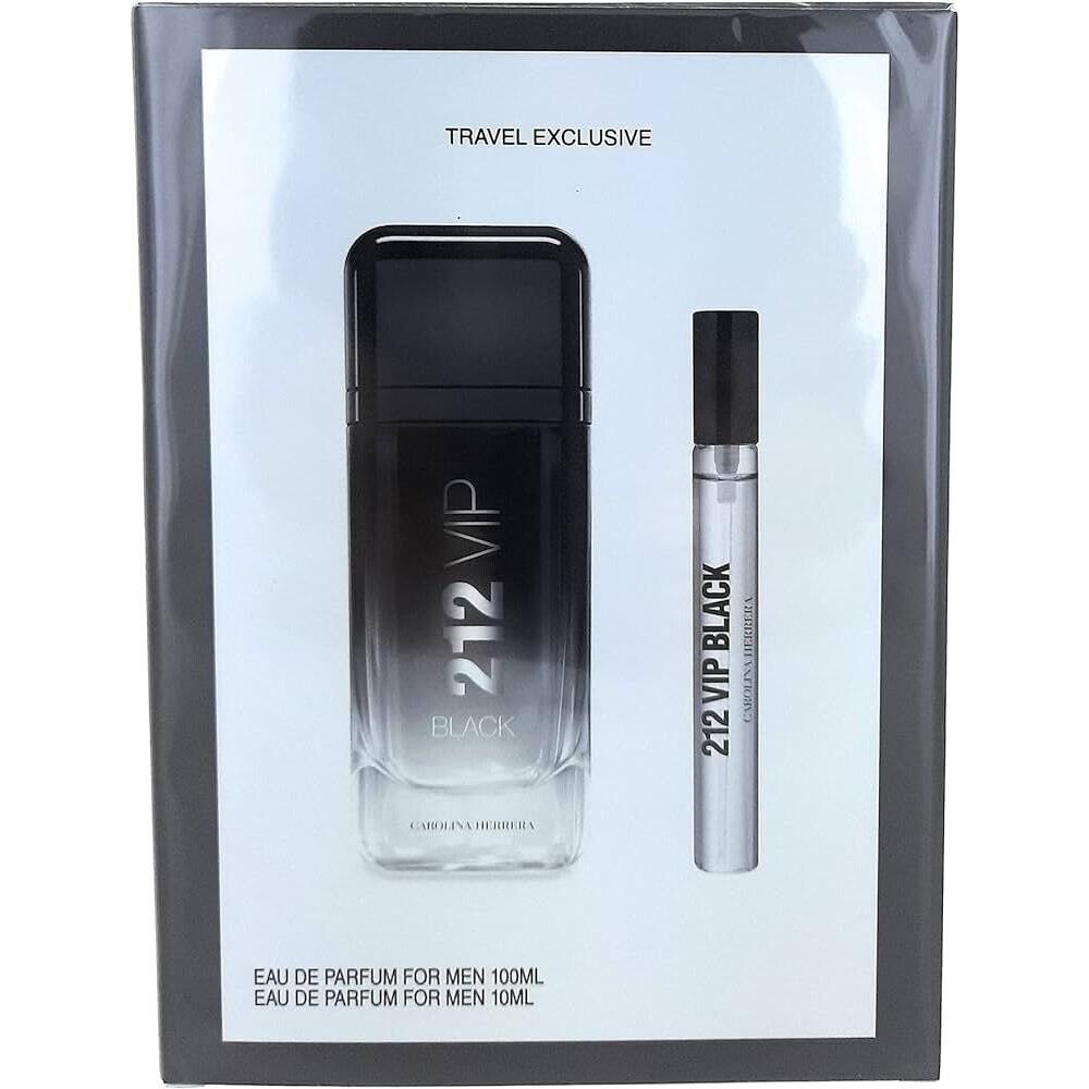 Gift Set 212 Vip Black By Carolina Herrera 2pc 3.4 Oz. Edp + 10ml Edp Men Travel