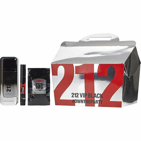 212 Vip Black by Carolina Herrera 3 PC Set For Men