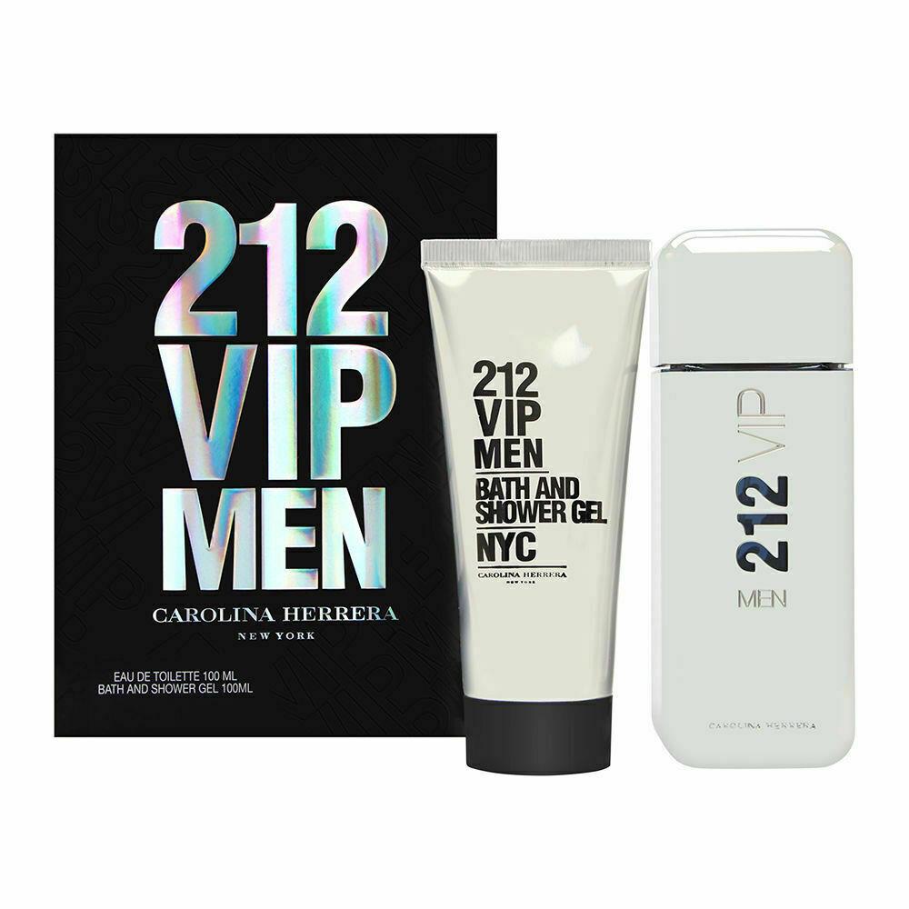 212 Vip Men by Carolina Herrera 2 Piece Set Includes: 3.4 oz Eau de Toilette