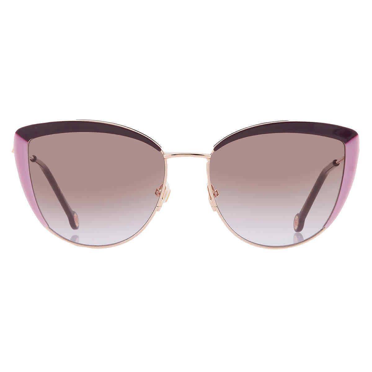 Carolina Herrera Brown Violet Cat Eye Ladies Sunglasses Her 0112/S 0RY8/QR 58