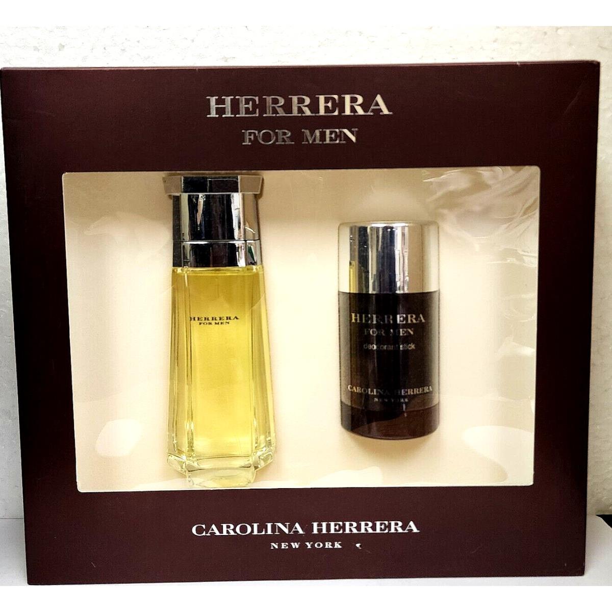 Herrera For Men Set 3.4 OZ Edt Spr 2.1 OZ Deodorant Stick