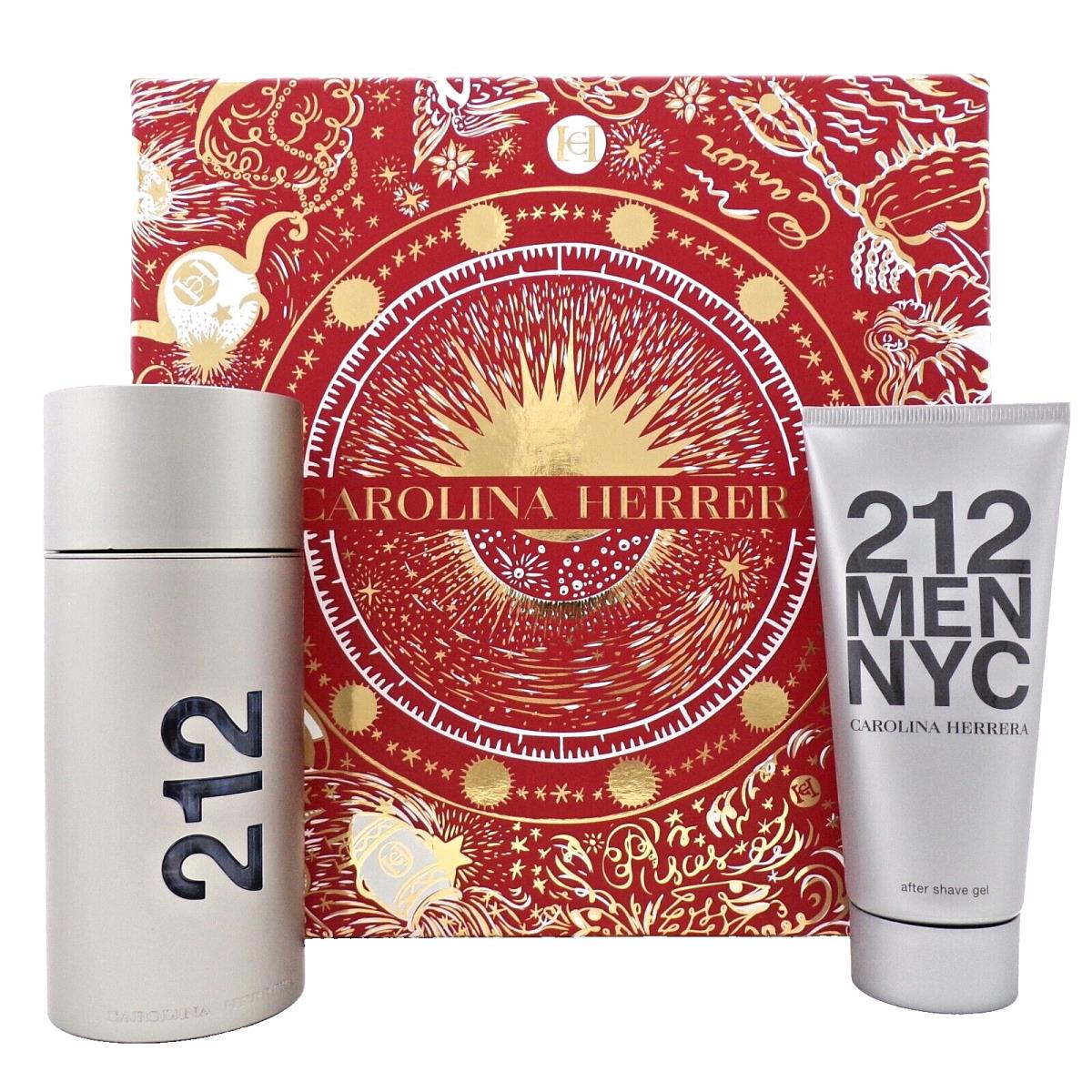 212 Men Nyc by Carolina Herrera 3.4 oz Edt Spray+3.4 oz After Shave Gel. Set