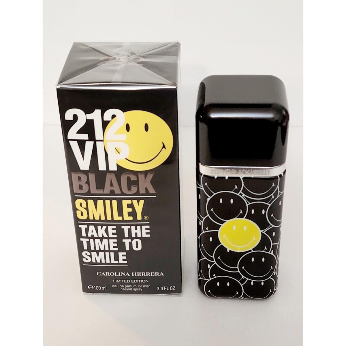 Carolina Herrera 212 Vip Black Smiley 3.4OZ Edp Spray Limited Edition For Men