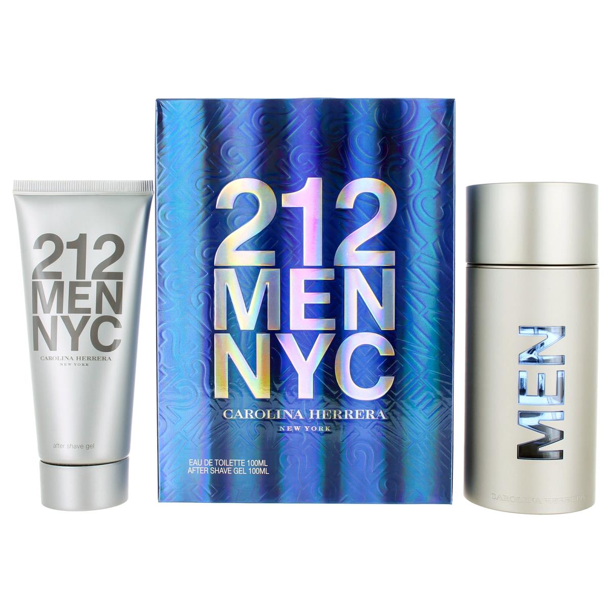 212 Men Nyc by Carolina Herrera For Men Set: Edt 3.4oz + After Shave Gel 3.4oz