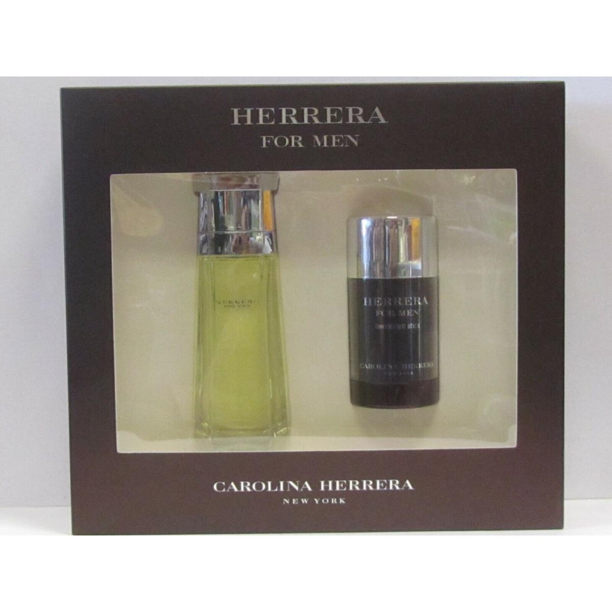 Herrera Men by Carolina Herrera Set 3.4 oz Edt Spray + 2.1 oz Deodorant Stick