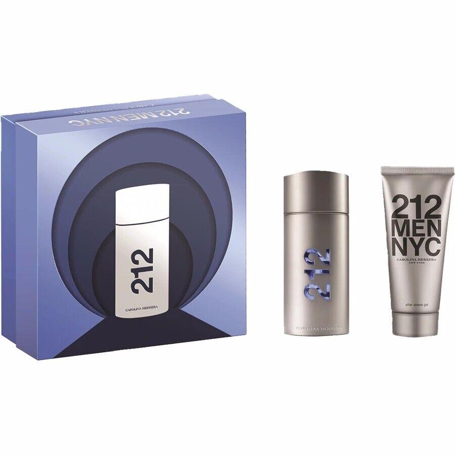 212 Men Nyc by Carolina Herrera 2pc Gift Set 3.4oz Edt + 3.4oz Shower Gel