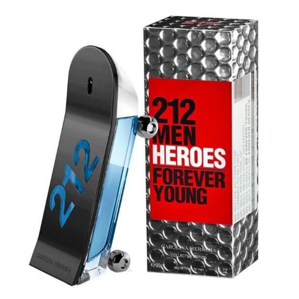 212 Heroes Forever Young COLLECTORS-C.HERRERA-MEN-EDT-SPRAY-3.0 OZ-90 Ml-spa