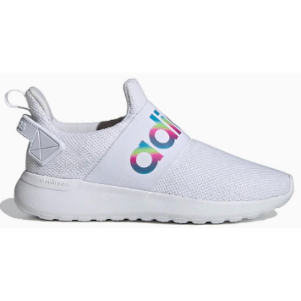 Adidas Lite Racer Adapt Boys Girls Kids` Slip On Sneakers Shoes Trainers Size 6 - Cloud White/Cloud White/Light Granite