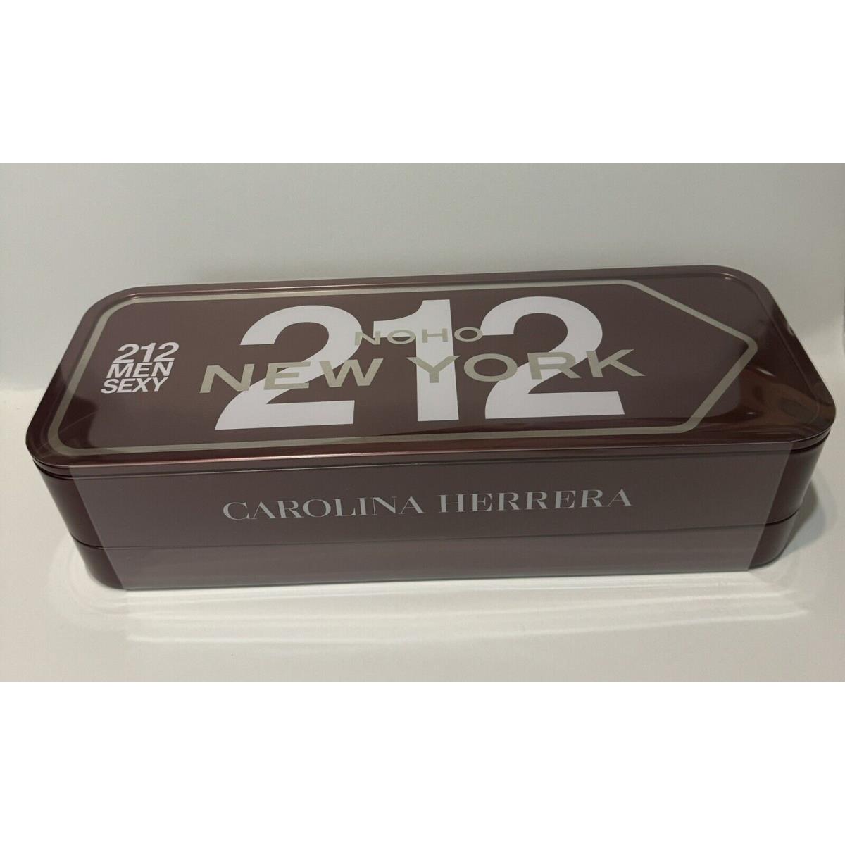 212 Men Nyc by Carolina Herrera 2pc Gift Set Tin 3.4oz Edt + 3.4oz Shower Gel