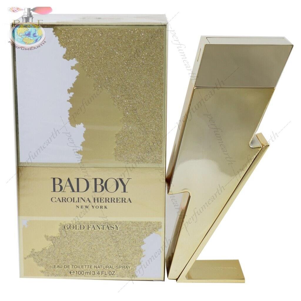 Bad Boy Gold Fantasy by Carolina Herrera For Men 3.4/3.3 oz Edp Spray