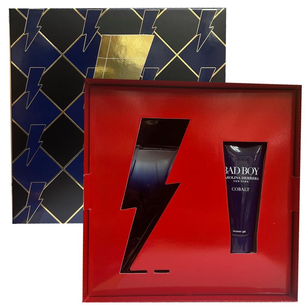 Carolina Herrera CH Bad Boy Cobalt 2PC Men Gift Set - 3.4OZ Edp + 3.4OZ Shower Gel