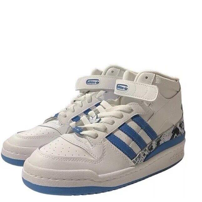 Adidas Forum Mid Womens Size 7.5 Basketball Shoes White Blue Sneaker - White/Blue