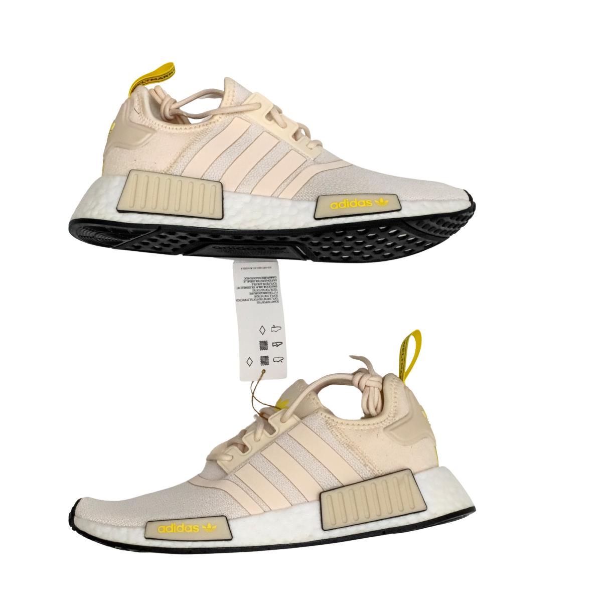 Adidas Nmd R1 Women`s Running Shoes GZ9592 Ecru Tint/impact Yellow Size 7 - Multicolor