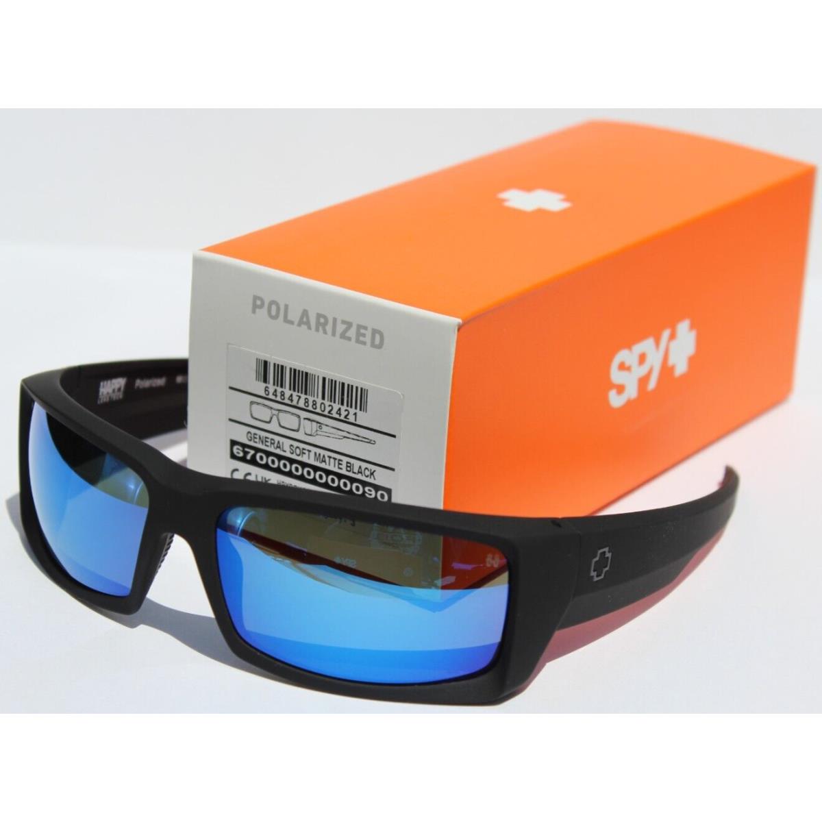 Spy Optics General Polarized Sunglasses Matte Black/blue Spectra Mirror