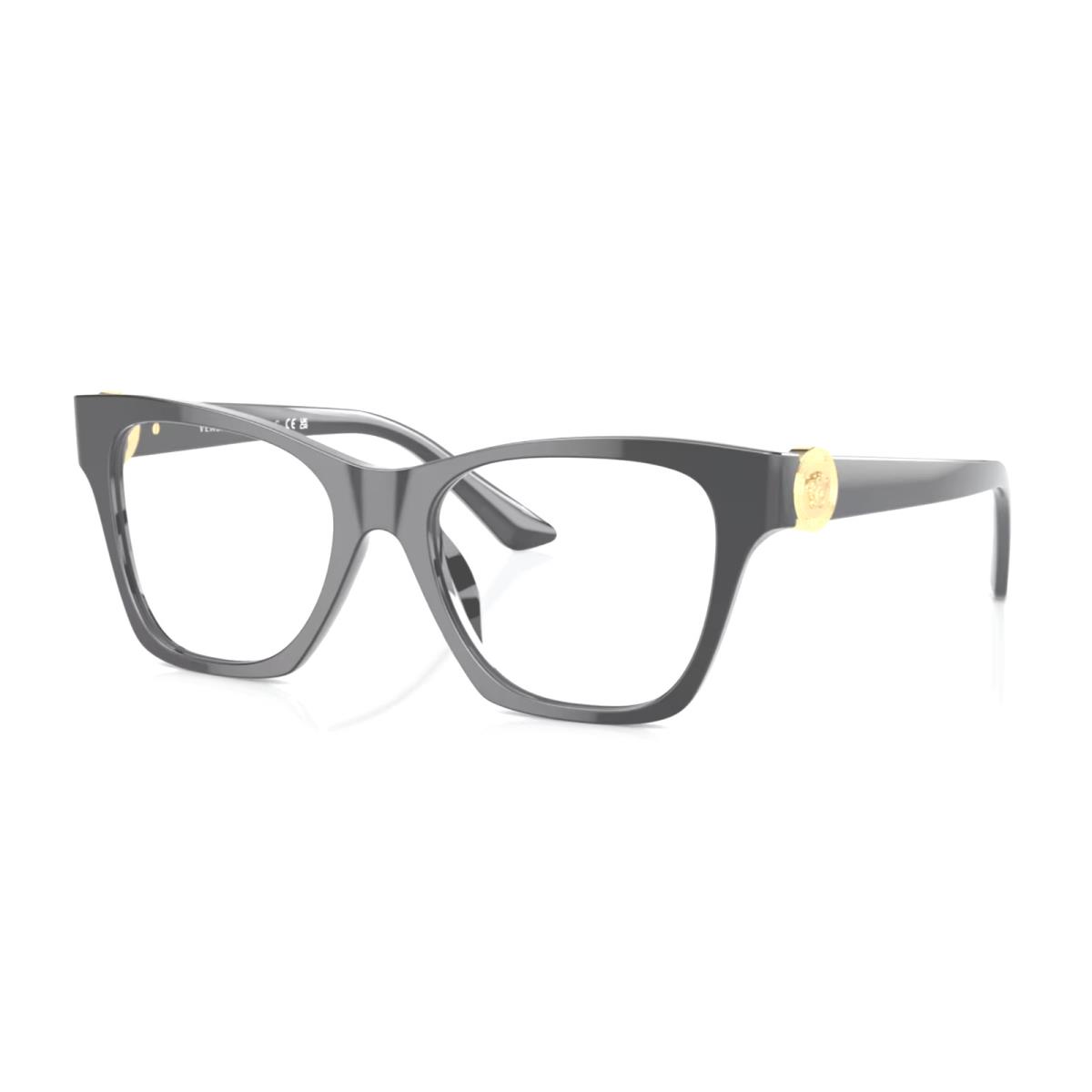 Versace Reading Glasses Mod. 3341-U GB1 52-18 Black Gold Cateye Frames Readers