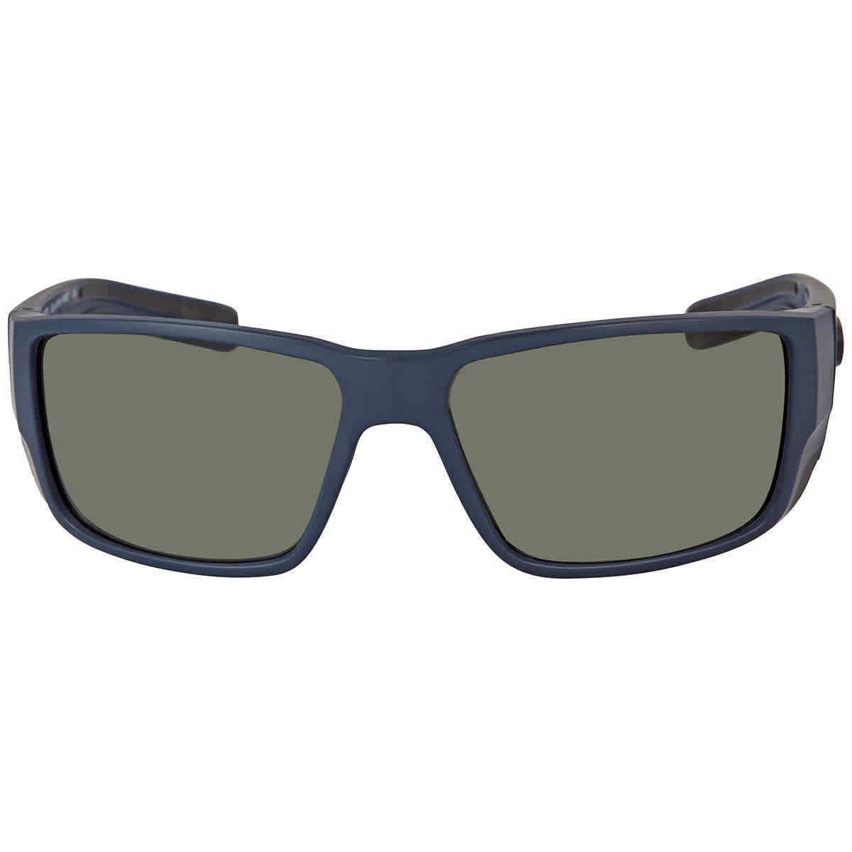 Costa Del Mar Blackfin Pro Grey Polarized Glass Rectangular Men`s Sunglasses - Frame: Blue, Lens: Grey