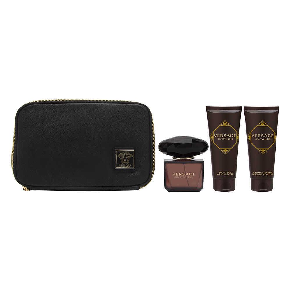 Versace Crystal Noir by Versace Women 4 PC Set 3.3 oz Edt 3.4 oz Lotion Bag