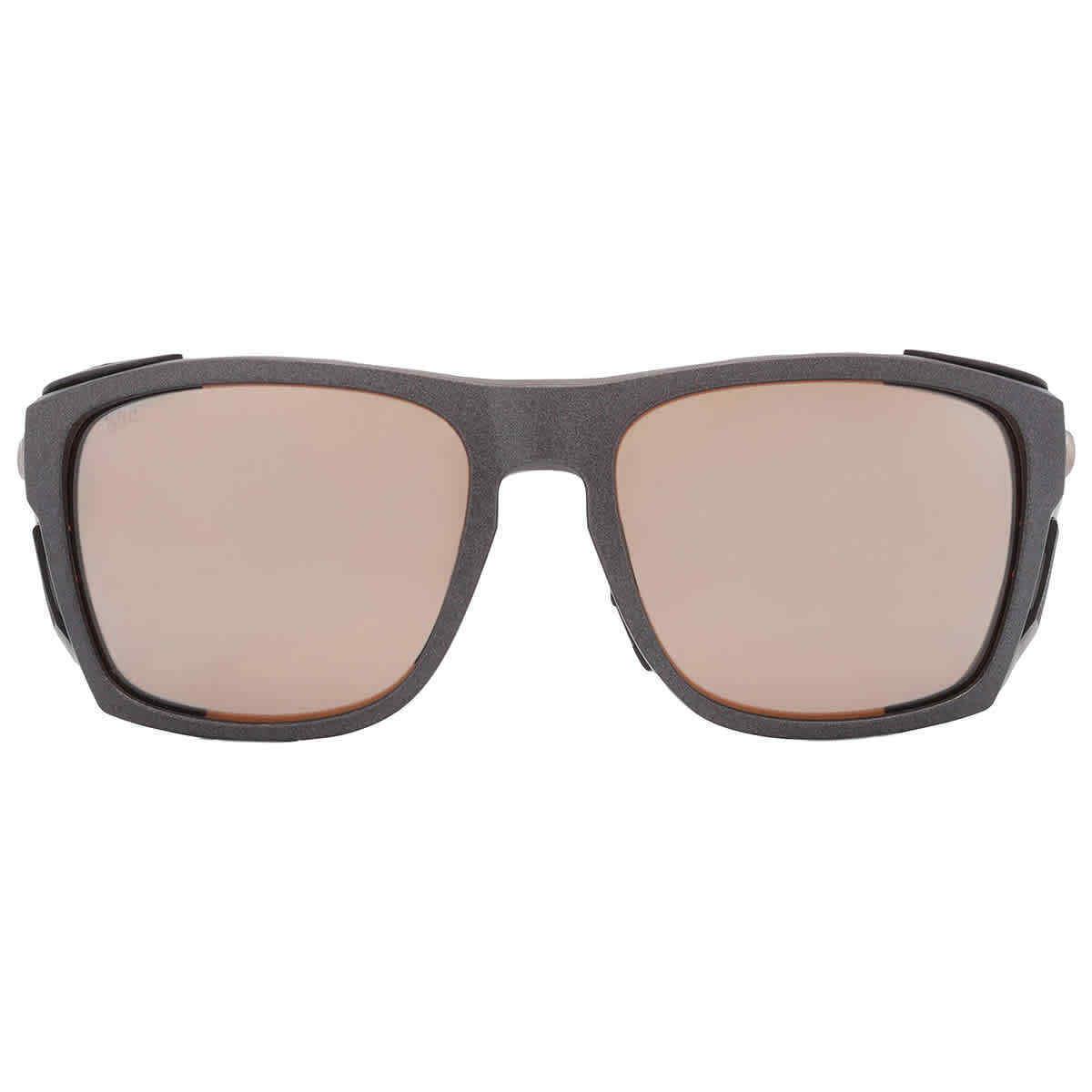 Costa Del Mar King Tide 6 Copper Silver Mirror Polarized Glass Wrap Men`s