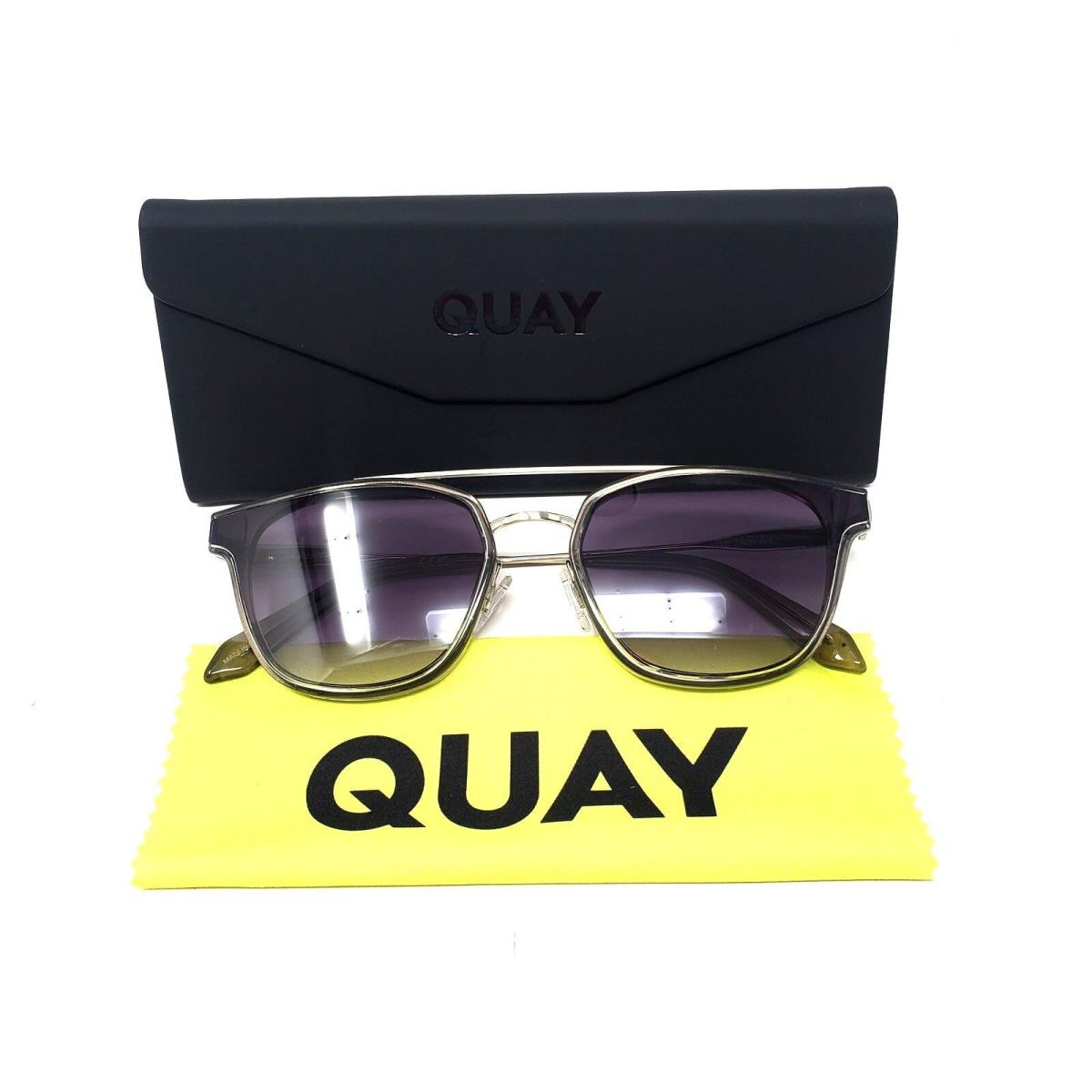 Quay Australia Getaway Smoke Sunglasses Metal Silver Gray UV Protection Womens